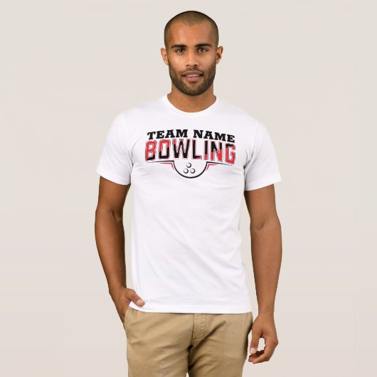 Persoonlijk Bowling Team T-Shirt (Voorkant volledig)