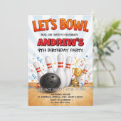 Persoonlijk Bowling Verjaardagsfeest Kaart (Staand voorkant)