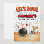 Persoonlijk Bowling Verjaardagsfeest Kaart (Voorkant / Achterkant)