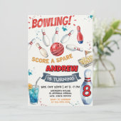 Persoonlijk Bowling Verjaardagsfeest voor kinderen Kaart (Staand voorkant)