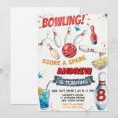 Persoonlijk Bowling Verjaardagsfeest voor kinderen Kaart (Voorkant / Achterkant)