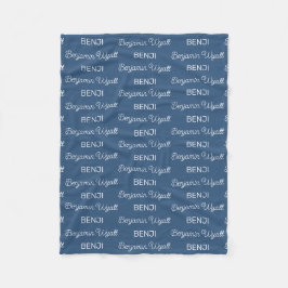 Persoonlijk Boys Blue Schrift Naam Fleece Deken