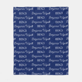 Persoonlijk Boys Blue Schrift Naam Fleece Deken