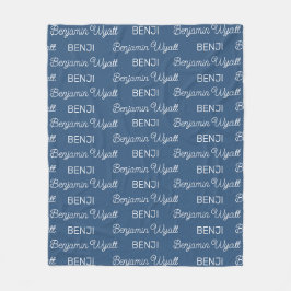Persoonlijk Boys Blue Schrift Naam Fleece Deken
