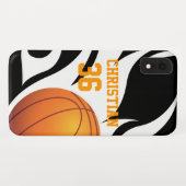 Persoonlijk brandende Basketball B/W Case-Mate iPhone Case (Achterkant (horizontaal))