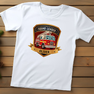 Persoonlijk brandweerembleem op een leuk T-shirt