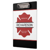Persoonlijk brandweerlogo rood symbool klembord (Links)