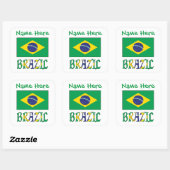 Persoonlijk Braziliaans Vlag Vierkant Label (Vel)