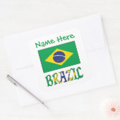 Persoonlijk Braziliaans Vlag Vierkant Label (Envelop)