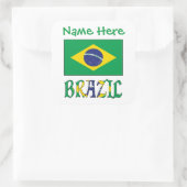 Persoonlijk Braziliaans Vlag Vierkant Label (Tas)