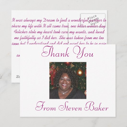 persoonlijk briefkaart (Voorkant / Achterkant)