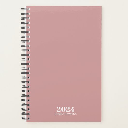 Persoonlijk briefpapier · Dusty Roos Weekly Planner (Voorkant)