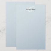 Persoonlijk briefpapier in babyblauw (Voorkant / Achterkant)