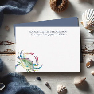 Persoonlijk briefpapier met Blauwe Krab Notitiekaartje