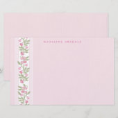 Persoonlijk briefpapier met bloemen voor prep scho (Voorkant / Achterkant)