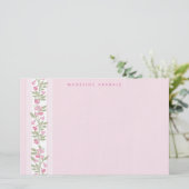 Persoonlijk briefpapier met bloemen voor prep scho (Staand voorkant)