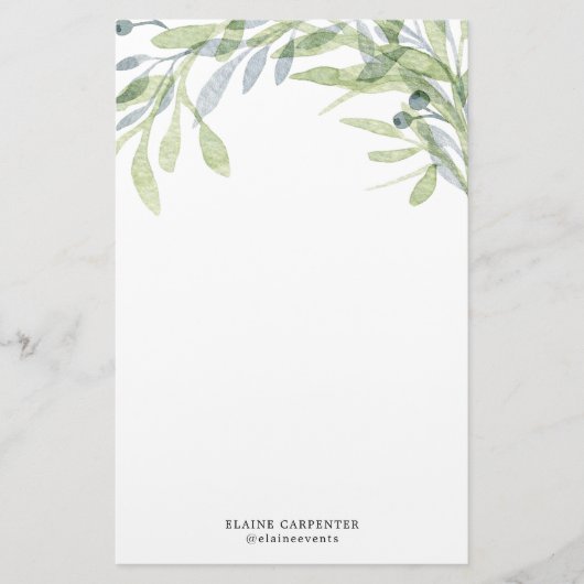 Persoonlijk briefpapier met botanisch monogram (Voorkant)