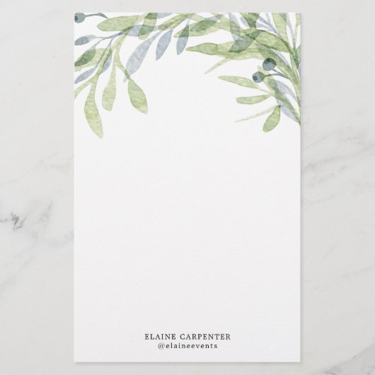 Persoonlijk briefpapier met botanisch monogram (Voorkant)