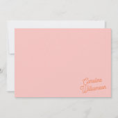Persoonlijk briefpapier met eenvoudig roze-oranje  notitiekaartje (Voorkant)