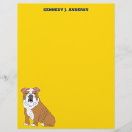 Persoonlijk briefpapier met Engelse Bulldog Flyer