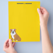 Persoonlijk briefpapier met Engelse Bulldog Flyer (Hand)