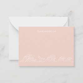 Persoonlijk briefpapier met golven aan de kust voo notitiekaartje