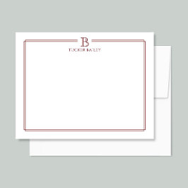 Persoonlijk briefpapier met initiaal in monogram d notitiekaartje