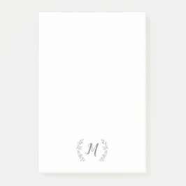 Persoonlijk briefpapier met lauwerkrans monogram post-it® notes