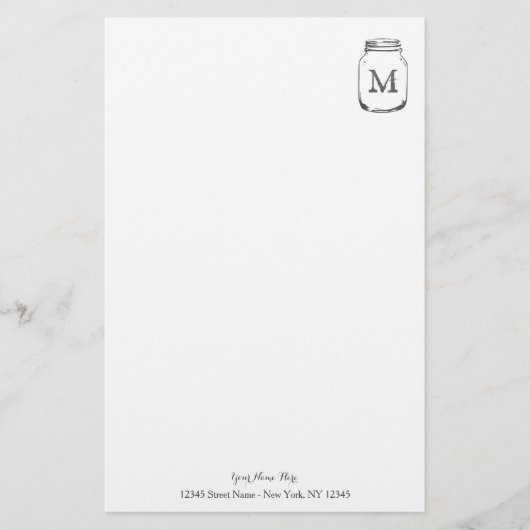 Persoonlijk briefpapier met monogram in pot (Voorkant)