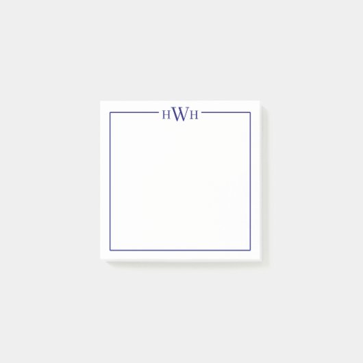 Persoonlijk briefpapier met monogram rand post-it® notes (Voorkant)