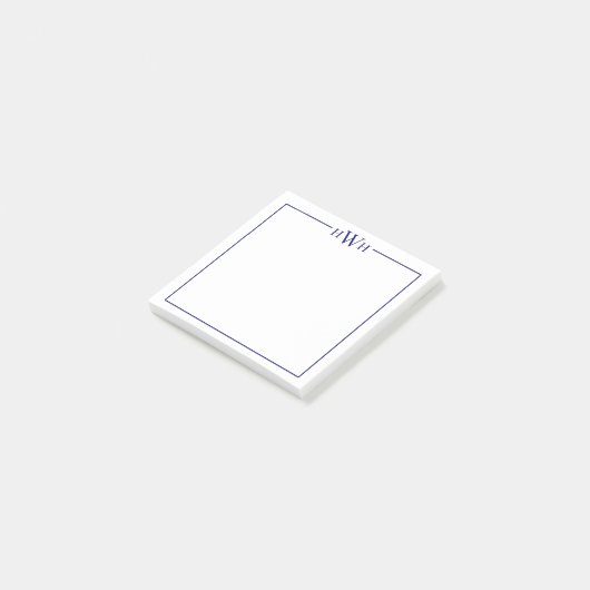 Persoonlijk briefpapier met monogram rand post-it® notes (Schuin)