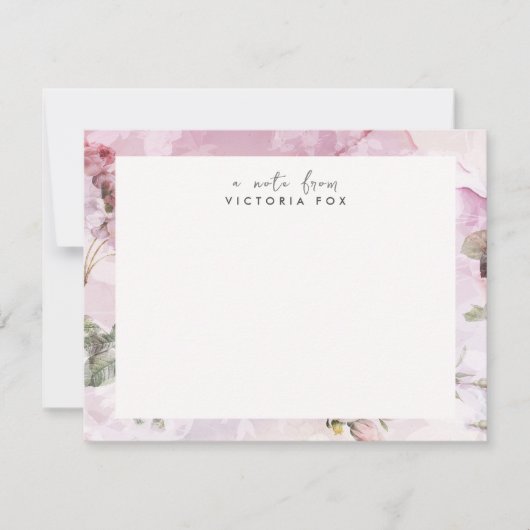 Persoonlijk briefpapier met mooie vintage rozen notitiekaartje (Voorkant)