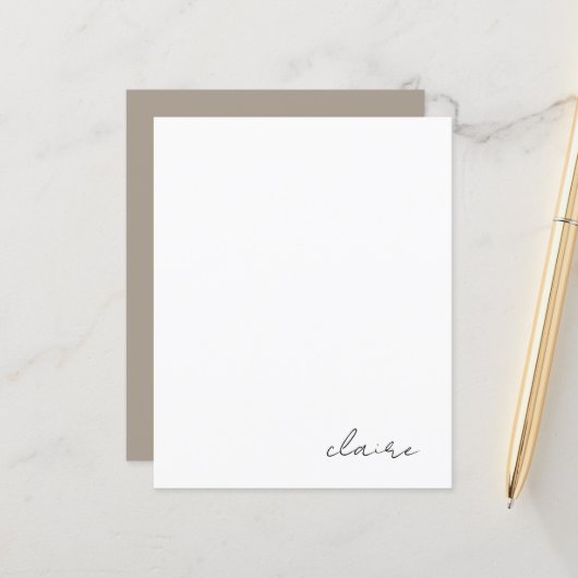 Persoonlijk briefpapier met naam (Voorkant / Achterkant in situ)