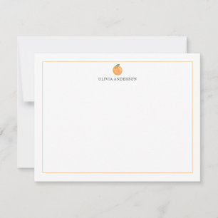 Persoonlijk briefpapier met sinaasappel fruit rand notitiekaartje