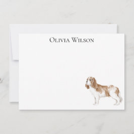 Persoonlijk briefpapier met spaniel notitiekaartje