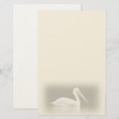 Persoonlijk briefpapier met Witte Pelikaan (Voorkant / Achterkant)