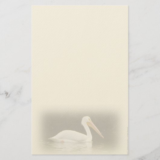 Persoonlijk briefpapier met Witte Pelikaan (Voorkant)