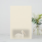 Persoonlijk briefpapier met Witte Pelikaan (Staand voorkant)