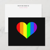 Persoonlijk briefpapier: Regenboog Hart Kaart (Voorkant / Achterkant)