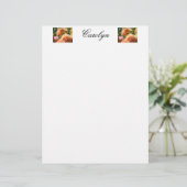 Persoonlijk Briefpapier Uw Naam Dahlia Bloemen (Staand voorkant)