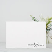 Persoonlijk briefpapier voor koppels Zwart Scallop (Staand voorkant)