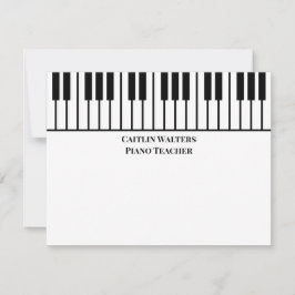 Persoonlijk briefpapier voor pianoleraren notitiekaartje