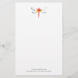 Persoonlijk briefpapier Waterverf Rode Libel