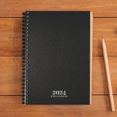 Persoonlijk briefpapier · Zwart leder 202x per wee Planner