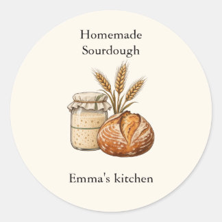 Persoonlijk Brood Keukenlabel met Zuursurdeeg Ronde Sticker