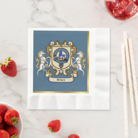 Persoonlijk Bruce Clan Badge Blauw Servet (Insitu)