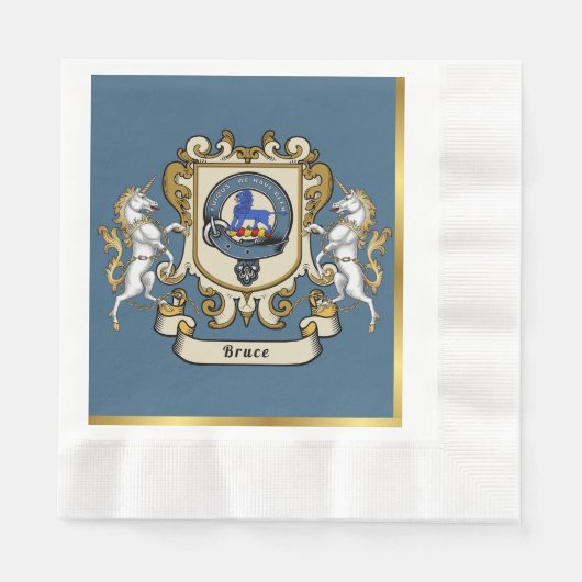 Persoonlijk Bruce Clan Badge Blauw Servet (Voorkant)