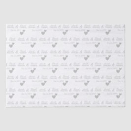 Persoonlijk bruid & bruidegom zilveren harten trou tissuepapier