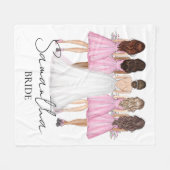 Persoonlijk bruid cadeau met eigen naam fleece deken (Voorkant (Horizontaal))