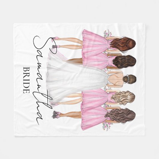 Persoonlijk Bruid Geschenk met Naam Fleece Deken (Voorkant (Horizontaal))